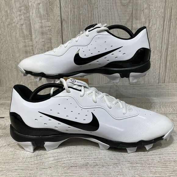 Nike Alpha Huarache 4 Men Size 12 White Black Baseball Cleats DJ6524-101 Diamond - Picture 2 of 9